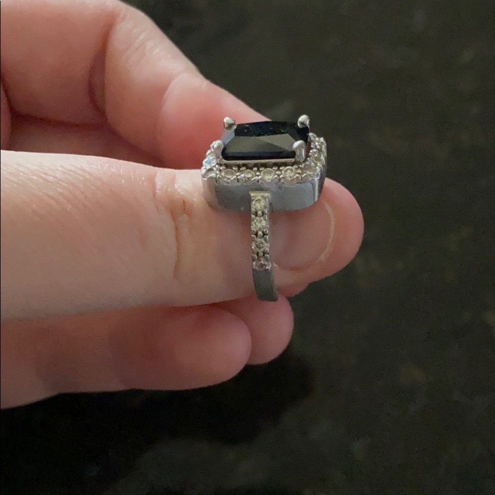 Black Square Diamond Ring - image 2